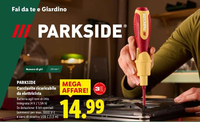 PARKSIDE Cacciavite ricaricabile da elettricista