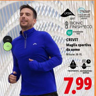 CRIVIT Maglia sportiva da uomo
