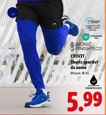 CRIVIT Shorts sportivi da uomo