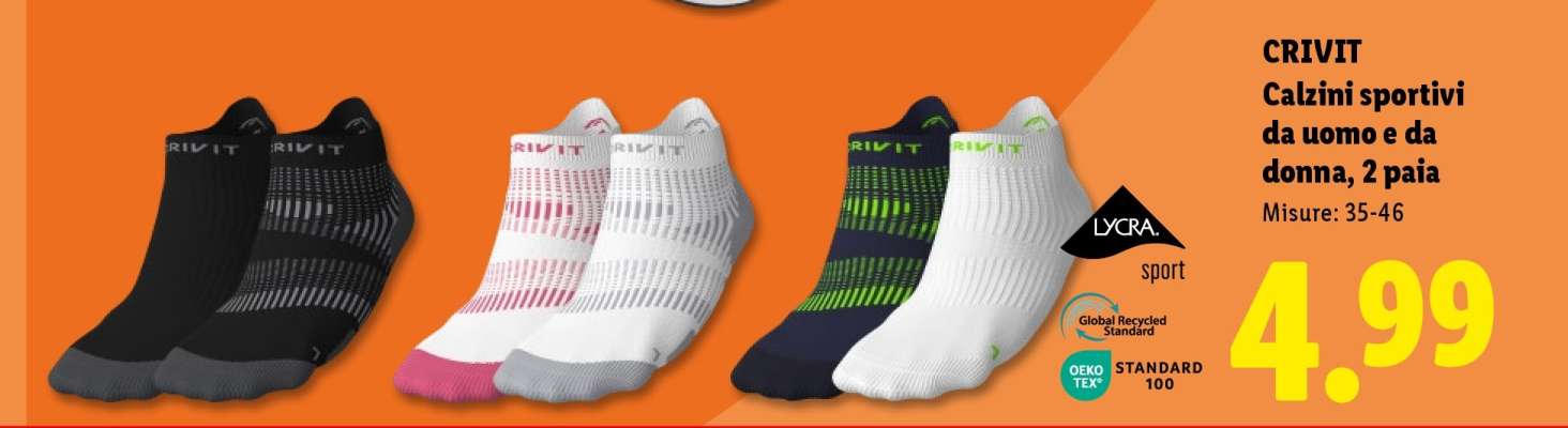 CRIVIT Calzini sportivi da uomo e da donna, 2 paia