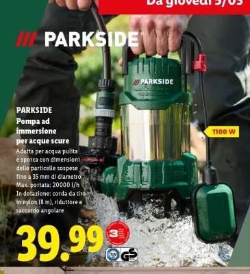 PARKSIDE Pompa ad immersione per acque scure