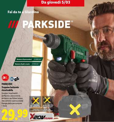 PARKSIDE Trapano battente ricaricabile