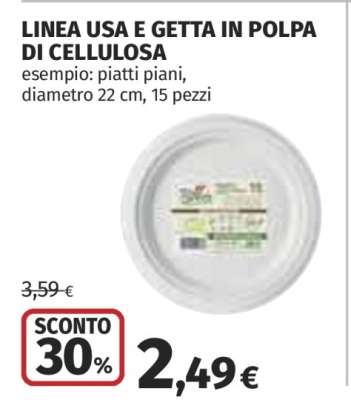 Linea Usa e Getta in Polpa di Cellulosa