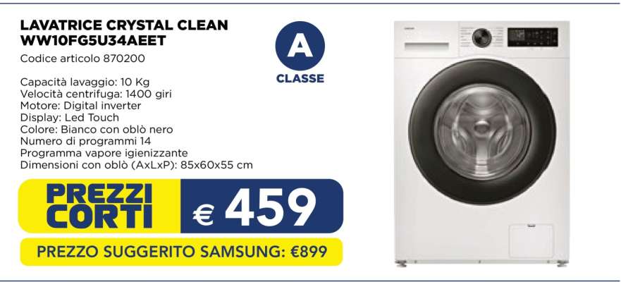 LAVATRICE CRYSTAL CLEAN WW10FG5U34AEET