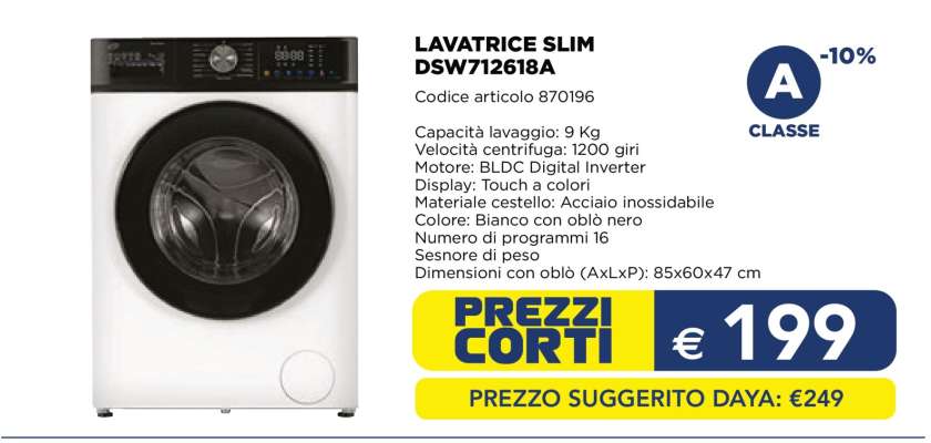 LAVATRICE SLIM DSW712618A