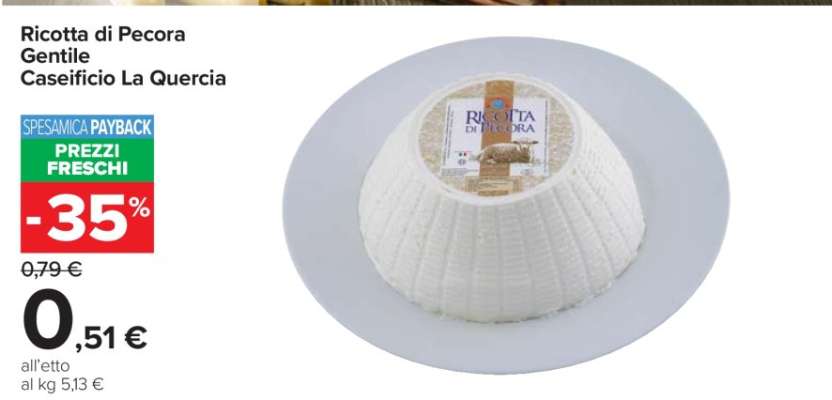 Ricotta di pecora Gentile Caseificio La Quercia