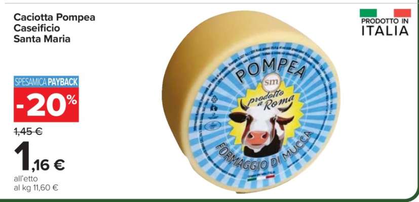 Caciotta Pompea Caseificio Santa Maria