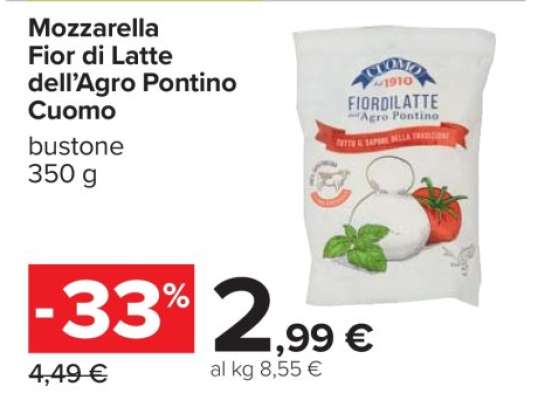 Mozzarella Fior di latte dell’Agro Pontino Cuomo