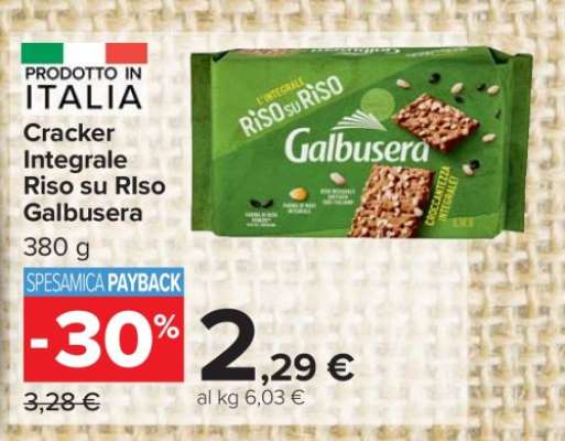 Cracker Integrale Riso su Riso Galbusera