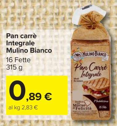 Pan carrè Integrale Mulino Bianco
