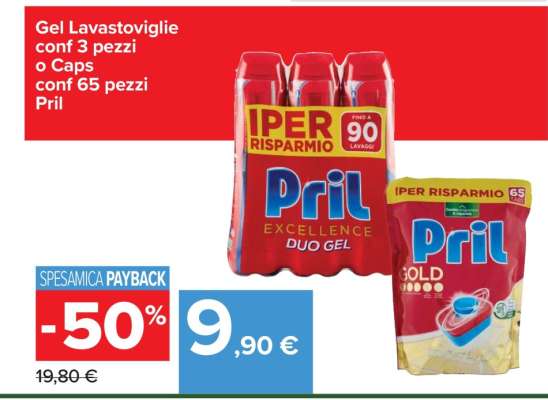 Pril Gel Lavastoviglie o Caps
