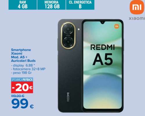 Smartphone Xiaomi Mod. A5 + Auricolari Buds