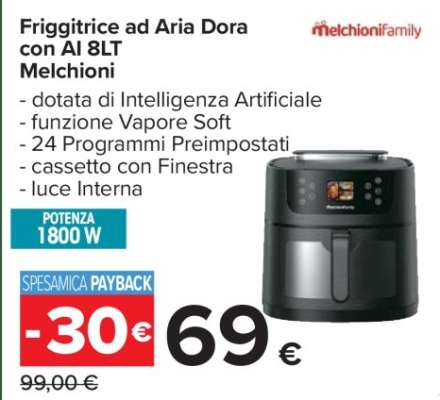 Friggitrice ad Aria Dora con AI 8LT Melchioni
