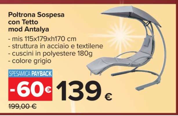 Poltrona Sospesa con Tetto mod Antalya