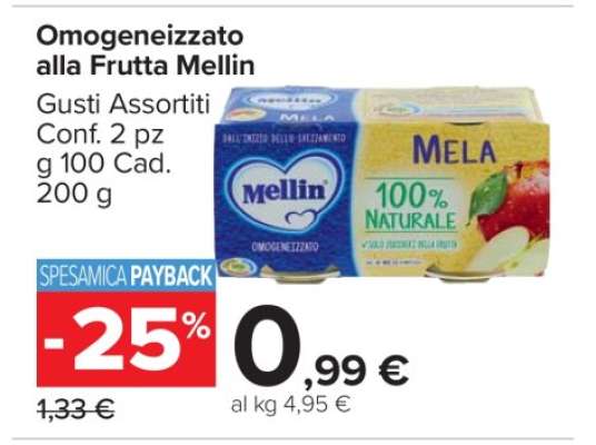 Omogeneizzato alla Frutta Mellin