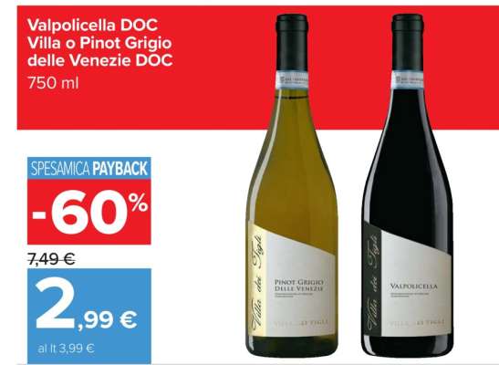 Valpolicella DOC Villa o Pinot Grigio Delle Venezie DOC