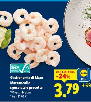 Gastronomia di Mare Mazzancolle sgusciate e precotte