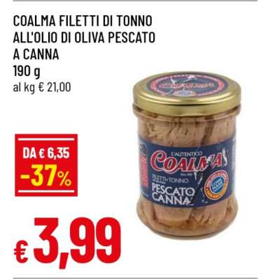 COALMA FILETTI DI TONNO ALL'OLIO DI OLIVA PESCATO A CANNA