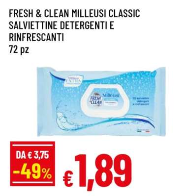 FRESH & CLEAN MILLEUSI CLASSIC SALVIETTINE DETERGENTI E RINFRESCANTI