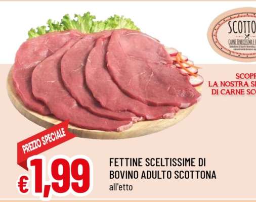 Fettine sceltissime di bovino adulto scottona