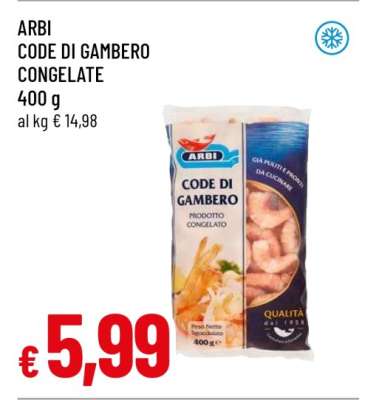 ARBI CODE DI GAMBERO CONGELATE