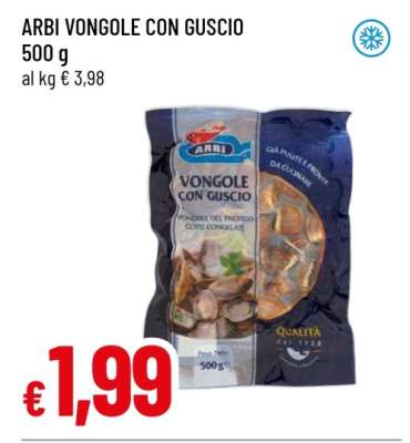 ARBI VONGOLE CON GUSCIO