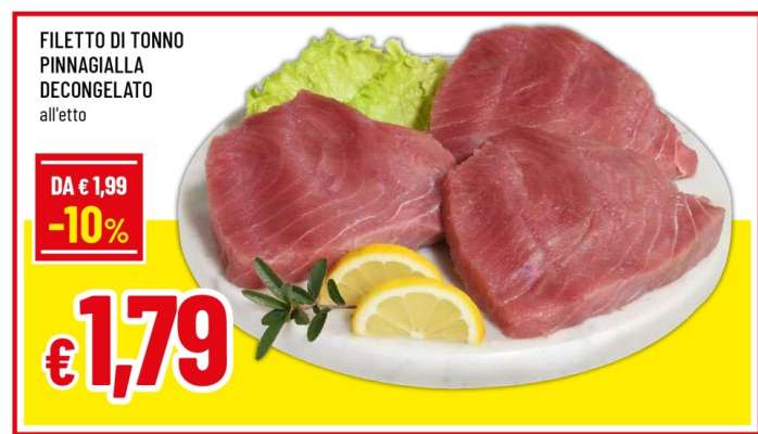 Filetto di Tonno Pinnagialla Decongelato