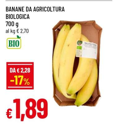 BANANE DA AGRICOLTURA BIOLOGICA