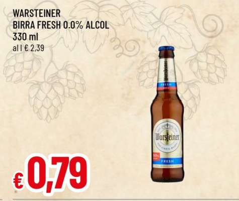 WARSTEINER BIRRA FRESH 0.0% ALCOL