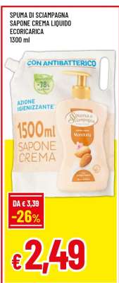 SPUMA DI SCIAMPAGNA SAPONE CREMA LIQUIDO ECORICARICA