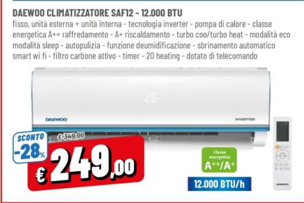 DAEWOO CLIMATIZZATORE SAF12 - 12.000 BTU