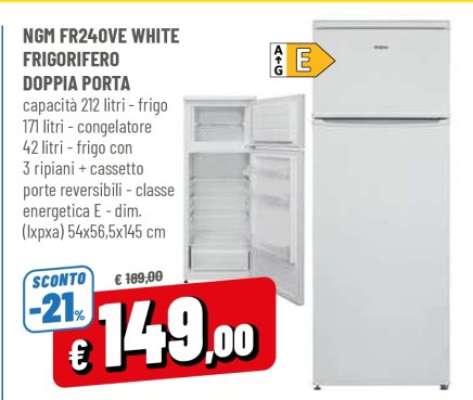 NGM FR24OVE WHITE FRIGORIFERO DOPPIA PORTA