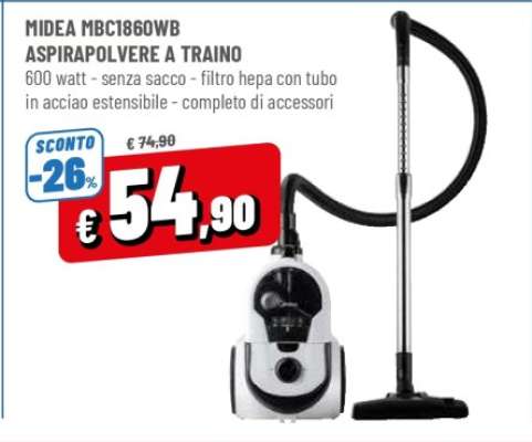 MIDEA MBC1860WB ASPIRAPOLVERE A TRAINO