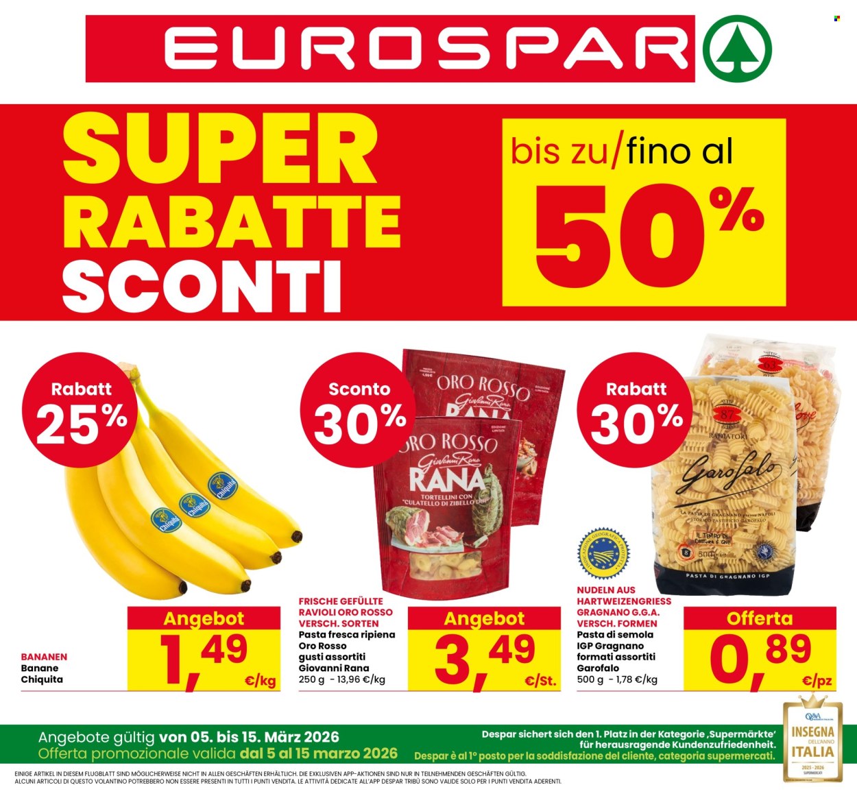 Volantino Eurospar - 5/3/2026 - 15/3/2026. Pagina 1