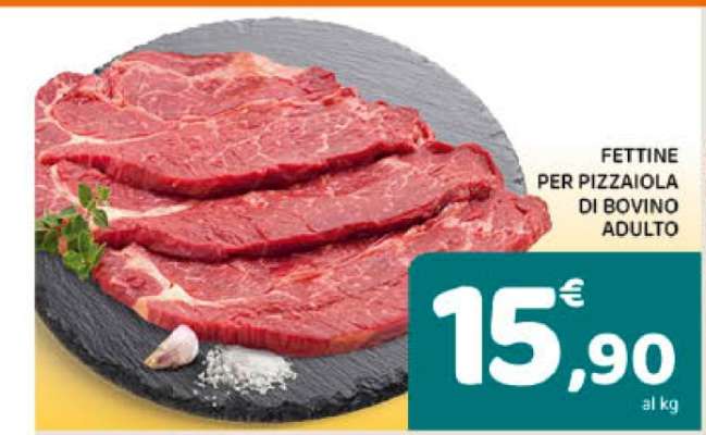 Fettine per pizzaiola di bovino adulto