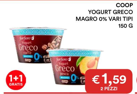 COOP Yogurt Greco Magro 0% Vari Tipi