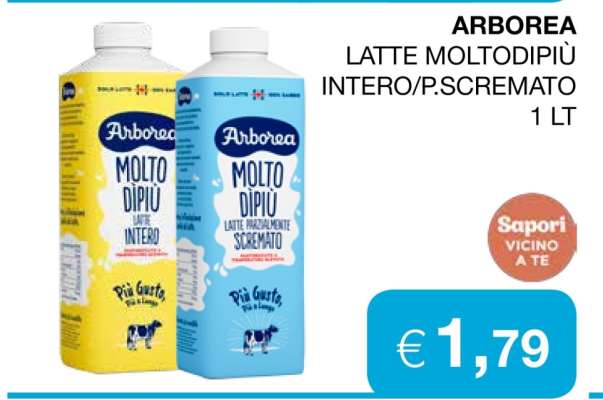 ARBOREA LATTE MOLTODIPIÙ INTERO/P.SCREMATO 1 LT