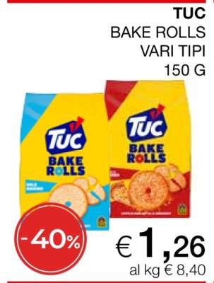 TUC BAKE ROLLS VARI TIPI