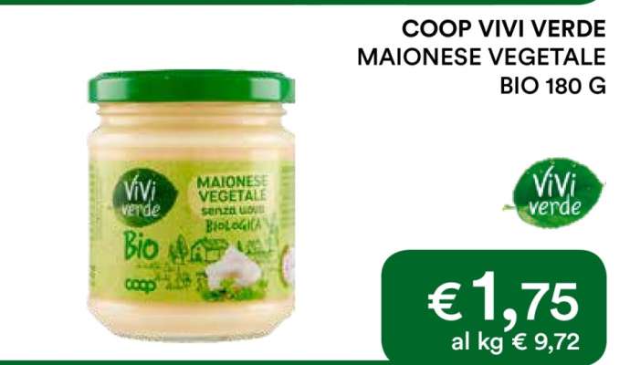 COOP VIVI VERDE MAIONESE VEGETALE BIO 180 G