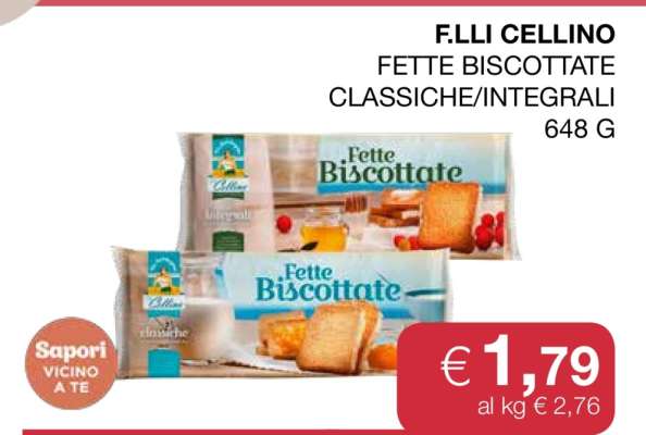 F.LLI CELLINO FETTE BISCOTTATE CLASSICHE/INTEGRALI