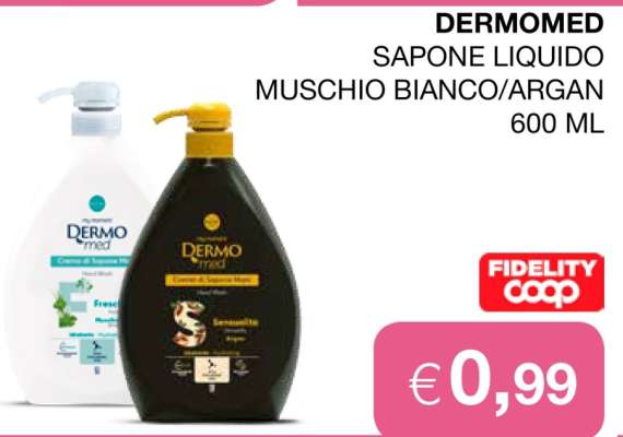 DERMOMED SAPONE LIQUIDO MUSCHIO BIANCO/ARGAN 600 ML