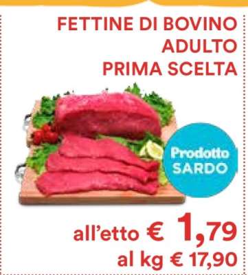 FETTINE DI BOVINO ADULTO PRIMA SCELTA