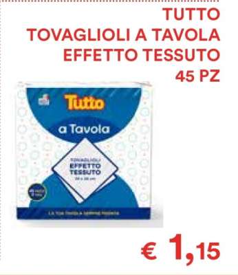 TUTTO TOVAGLIOLI A TAVOLA EFFETTO TESSUTO