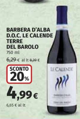 Barbera D'Alba D.O.C. Le Calende Terre del Barolo
