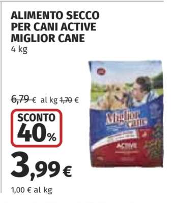 ALIMENTO SECCO PER CANI ACTIVE MIGLIOR CANE