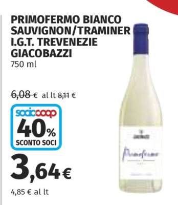 PRIMOFERMO BIANCO SAUVIGNON/TRAMINER I.G.T. TREVENEZIE GIACOBAZZI