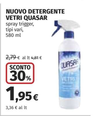 NUOVO DETERGENTE VETRI QUASAR