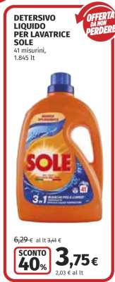 Detersivo Liquido per Lavatrice Sole