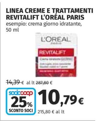 LINEA CREME E TRATTAMENTI REVITALIFT L’ORÉAL PARIS
