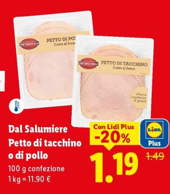Dal Salumiere Petto di tacchino o di pollo